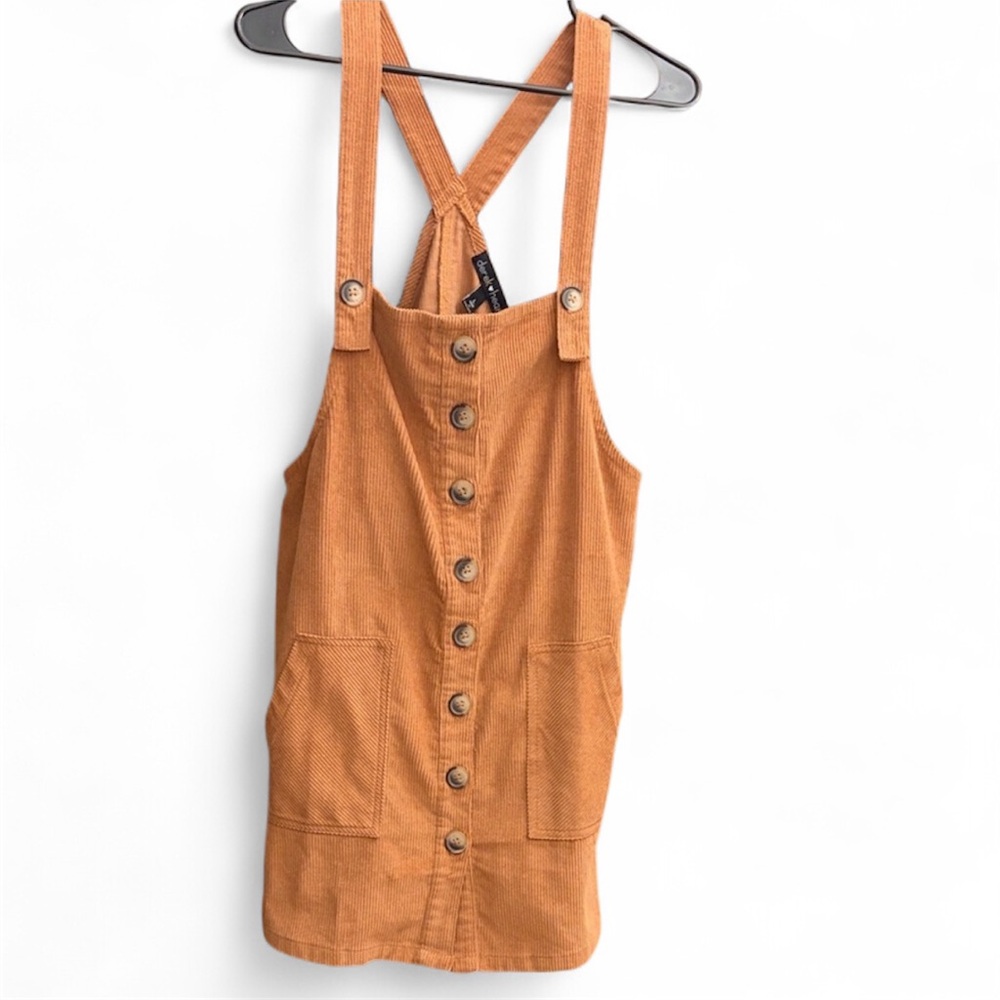 Derek Heart Tan Button-Front Jumpsuit
